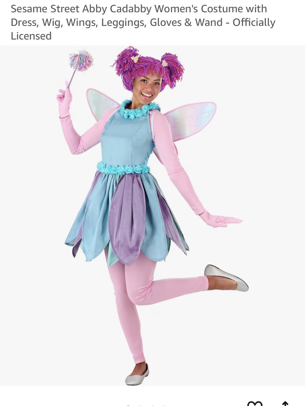 Sesame Street Abby Cadabby Women's Fairy Costume in Pink, Blue & Purple